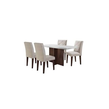 COMEDOR JAMES BLANCO 1,20 MX0.75CM 4 SILLAS