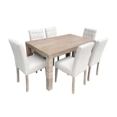 COMEDOR TAMARA MULTICOLOR WASH 6 SILLAS