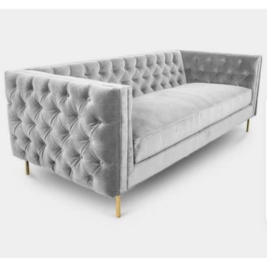 SOFÁ CAPITONÉ 3 CUERPOS GRIS CLARO VIENNA