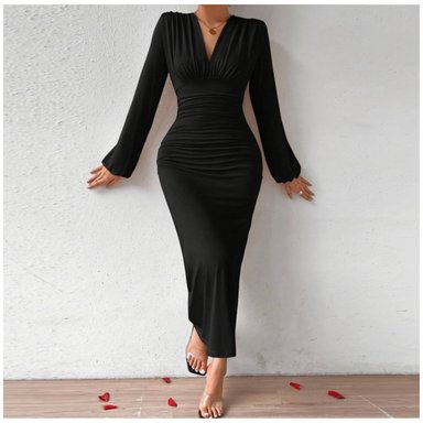 VESTIDO MUJER RINODERINA VT123 ELEGANTES TEJIDOS ELÁSTICOS CÓMODOS REGALO