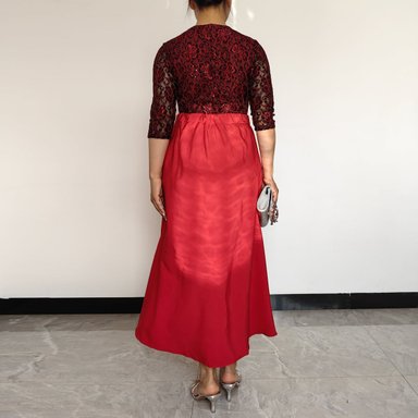 VESTIDO MUJER RINODERINA VT0159 ELEGANTES ENCAJE BORDADO REGALO - 4