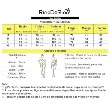 VESTIDO MUJER RINODERINA VT0159 ELEGANTES ENCAJE BORDADO REGALO - 6