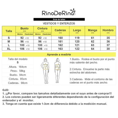 VESTIDO MUJER RINODERINA VT469 ELEGANTES TELA ELÁSTICA SUAVE REGALO - 6