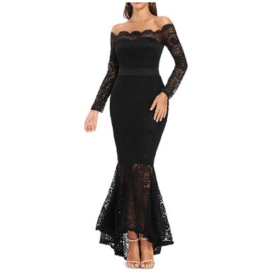 VESTIDO MUJER RINODERINA VT0607 ELEGANTES ENCAJE BORDADO REGALO - 1