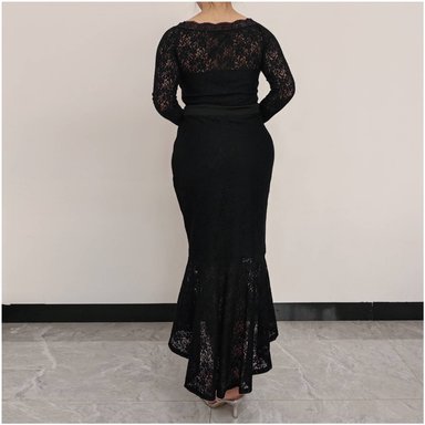 VESTIDO MUJER RINODERINA VT0607 ELEGANTES ENCAJE BORDADO REGALO - 4