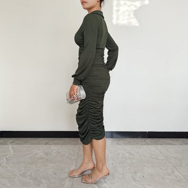 VESTIDO MUJER RINODERINA VT999 ELEGANTES HIELO ESTRIADO ELÁSTICO TEJIDO REGALO - 3