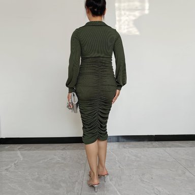 VESTIDO MUJER RINODERINA VT999 ELEGANTES HIELO ESTRIADO ELÁSTICO TEJIDO REGALO - 4