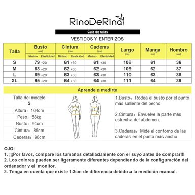 VESTIDO MUJER RINODERINA VT999 ELEGANTES HIELO ESTRIADO ELÁSTICO TEJIDO REGALO - 6