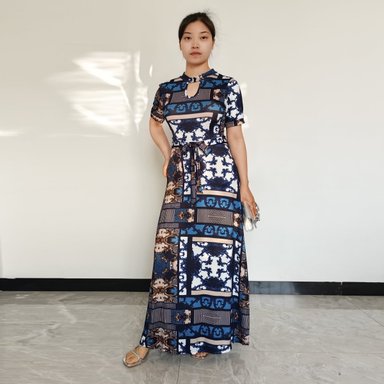 VESTIDO MUJER RINODERINA VT1022 ELEGANTES ELÁSTICO TEJIDO REGALO - 2