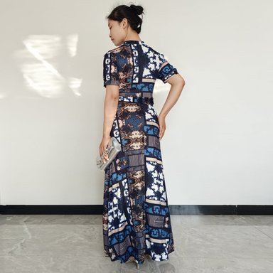 VESTIDO MUJER RINODERINA VT1022 ELEGANTES ELÁSTICO TEJIDO REGALO - 3