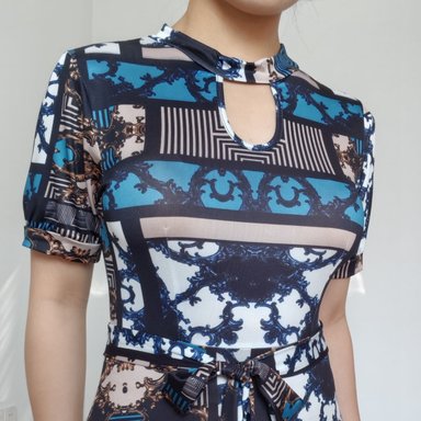 VESTIDO MUJER RINODERINA VT1022 ELEGANTES ELÁSTICO TEJIDO REGALO - 4