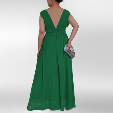VESTIDO MUJER RINODERINA VT149 ELEGANTE FIESTA CON ABERTURA - 4
