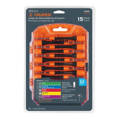 SET DESTORNILLADORES TRUPER JOY-15 JOYERO 14205 15 PIEZAS 20 CM