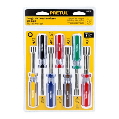 SET DESTORNILLADORES PRETUL 21420 CAJA MANGO PVC 7 PIEZAS 18 CM