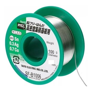 ROLLO DE ESTAÑO SIN PLOMO 0.3MM PLATA Y COBRE GOOT