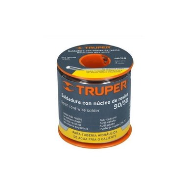 ROLLO DE ESTAÑO TRUPER 14365 SOLDADURA 3MM NÚCLEO RESINA 50/50 450G