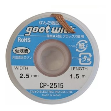 MALLA PARA DESOLDAR CP-2515 GOOT 2.5 MM X 1.5 M