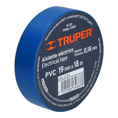 CINTA AISLANTE TRUPER 18M X 19MM AZUL - 12505