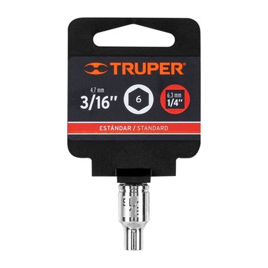 DADO CUADRADO 1/4' DE 6 PUNTAS DE 3/16', TRUPER - 13154