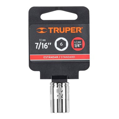 DADO CUADRADO 1/4' DE 6 PUNTAS DE 7/16', TRUPER - 13161