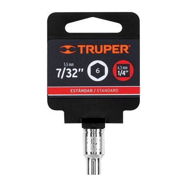 DADO CUADRADO 1/4' DE 6 PUNTAS DE 7/32', TRUPER - 13155