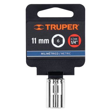 DADO HEXAGONAL ENCASTRE 1/4' DE 11 MM, TRUPER - 13173