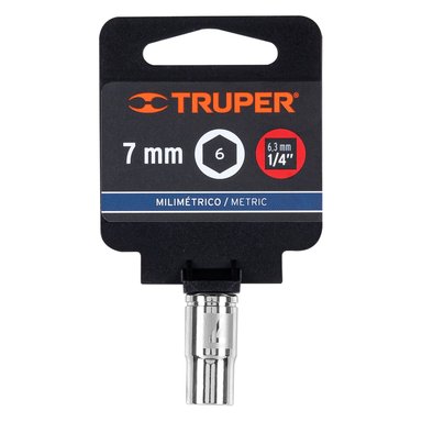 DADO HEXAGONAL ENCASTRE 1/4' DE 7 MM, TRUPER - 13169