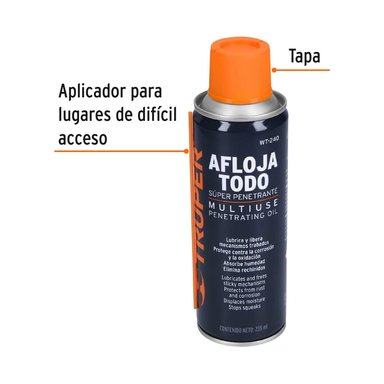 AFLOJATODO ACEITE MULTIUSOS EN AEROSOL, 235ML (8OZ), TRUPER - 13469 - 2