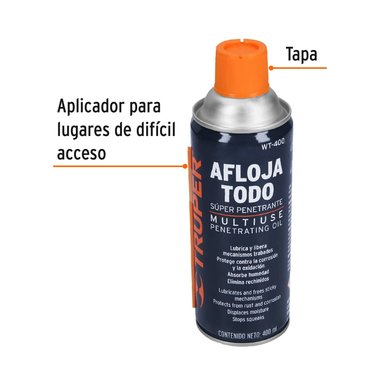 AFLOJATODO ACEITE MULTIUSOS EN AEROSOL, 400ML (14OZ), TRUPER - 13471 - 2