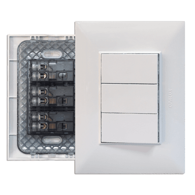 INTERRUPTOR TRIPLE 10A, 250V 'OPALUX' P/EMPOTRAR KF2301