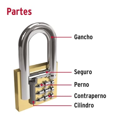 CANDADO DE LATÓN 30 MM ARCO NORMAL, EN BLISTER, HERMEX BASIC - 23514 - 4