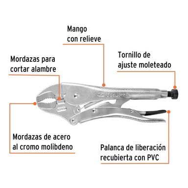 PINZA DE PRESIÓN TRUPER 12' MORDAZA CURVA - 17429 - 2