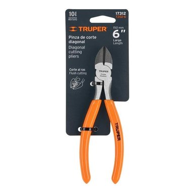 ALICATE DE CORTE TRUPER DIAGONAL DE 6 PULGADAS MANGO PVC 17312