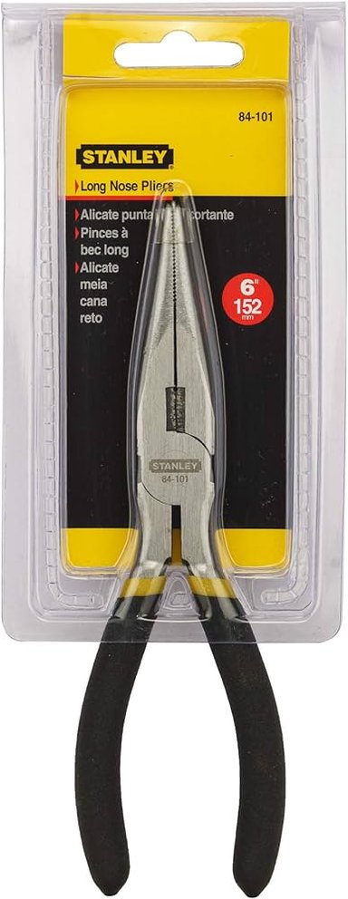 ALICATE STANLEY PUNTA LARGA CORTANTE 6 M/NEGRO 84-101