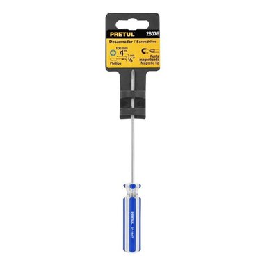 DESARMADOR DE CRUZ 1/8 X 4 MANGO DE PVC, PRETUL - 28076