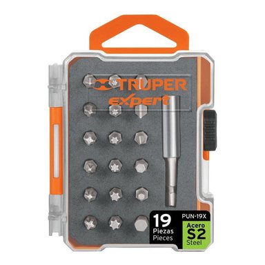 SET TRUPER 19 PUNTAS MIXTAS LARGO 1' + ESTUCHE PLÁSTICO 11885