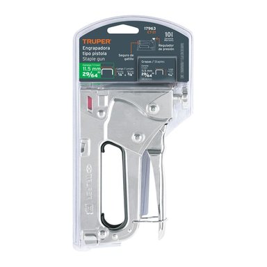 ENGRAPADORA TRUPER TIPO PISTOLA PARA ¼' 5/16' 3/8' CON 200 GRAPAS ET-21 - 17963