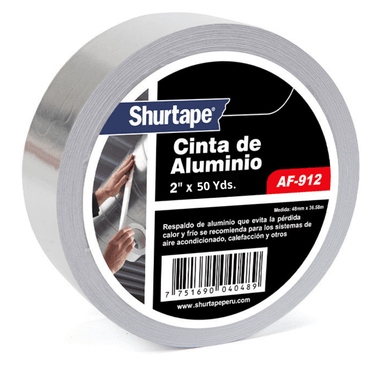 CINTA ADHESIVA SHURTAPE AF-91250 ALUMINIO 2 PULGADAS 50 YDS