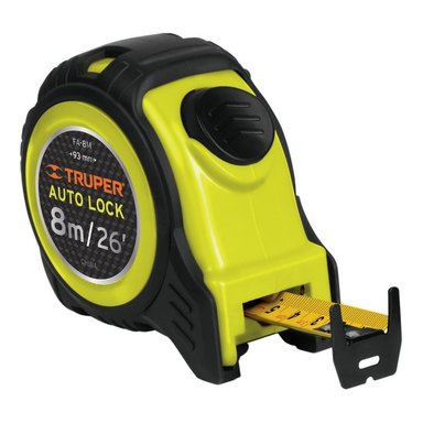 WINCHA TRUPER AUTO-LOCK CONTRA IMPACTOS 8 M CINTA 25 MM FA-8M