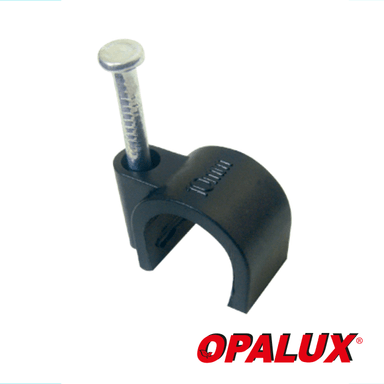 GRAPA P/CABLE REDONDO # 8 NEGRO 100PCS OPALUX CC-6308
