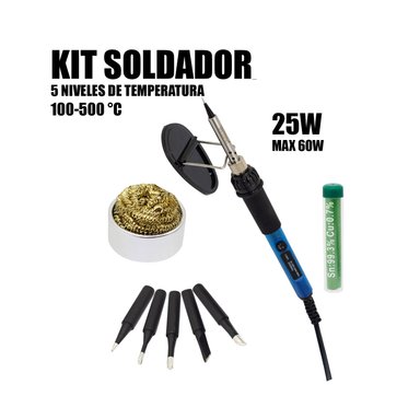 SET SOLDADOR TAKEMA 25W HASTA 60W / 5 PUNTAS ZD-735A