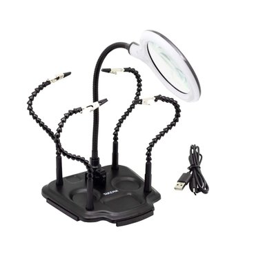 SOPORTE TAKEMA SOLDAR LUPA LUZ LED CONFECCIÓN USB ZD-11M-2