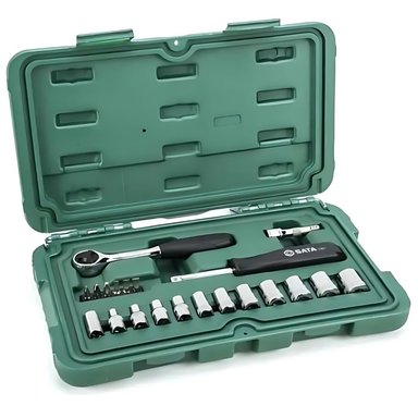 SET DADOS 1/4 (4 A 14 MM) + PUNTAS 21 PIEZAS SATA 09521-02