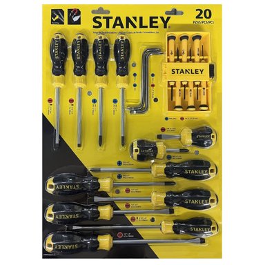 SET DESTORNILLADOR STANLEY CUSHION GRIP 60-220 20 PIEZAS