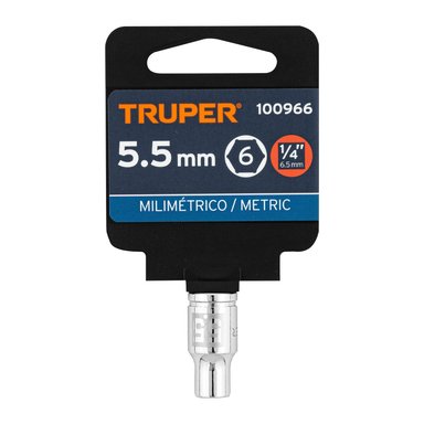 DADO DE 5.5 MM, 6 PUNTAS, CUADRO 1/4', TRUPER - 100966