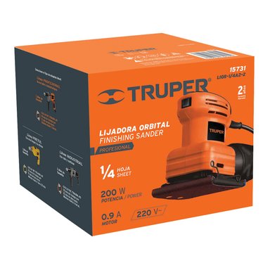 LIJADORA TRUPER ORBITAL PROFESIONAL 1/4 HOJA DE 200 W 220 V - 15731