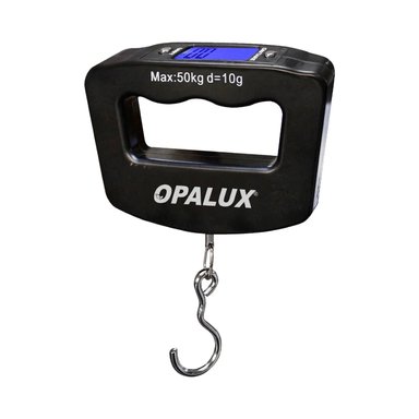 BALANZA OPALUX DE GANCHO 50KG 2 PILAS AAA OPCION HOLD CJX OP-607