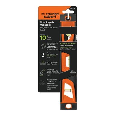 NIVEL TORPEDO TRUPER MAGNÉTICO CUERPO DE ALUMINIO 17054 10