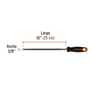 LIMA REDONDA BASTARDA 10' CON MANGO DOBLE INYECCIÓN, TRUPER - 11244 - 4