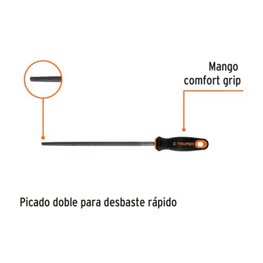 LIMA REDONDA BASTARDA 10' CON MANGO DOBLE INYECCIÓN, TRUPER - 11244 - 5